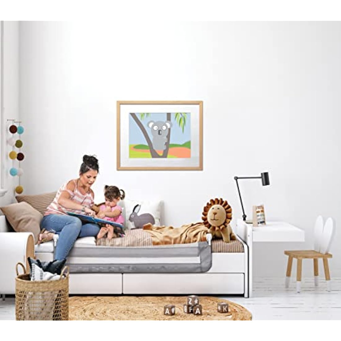 Dreambaby Nicole Bed Guard Rail – Extra Wide 150cm Toddler Safety – Grey