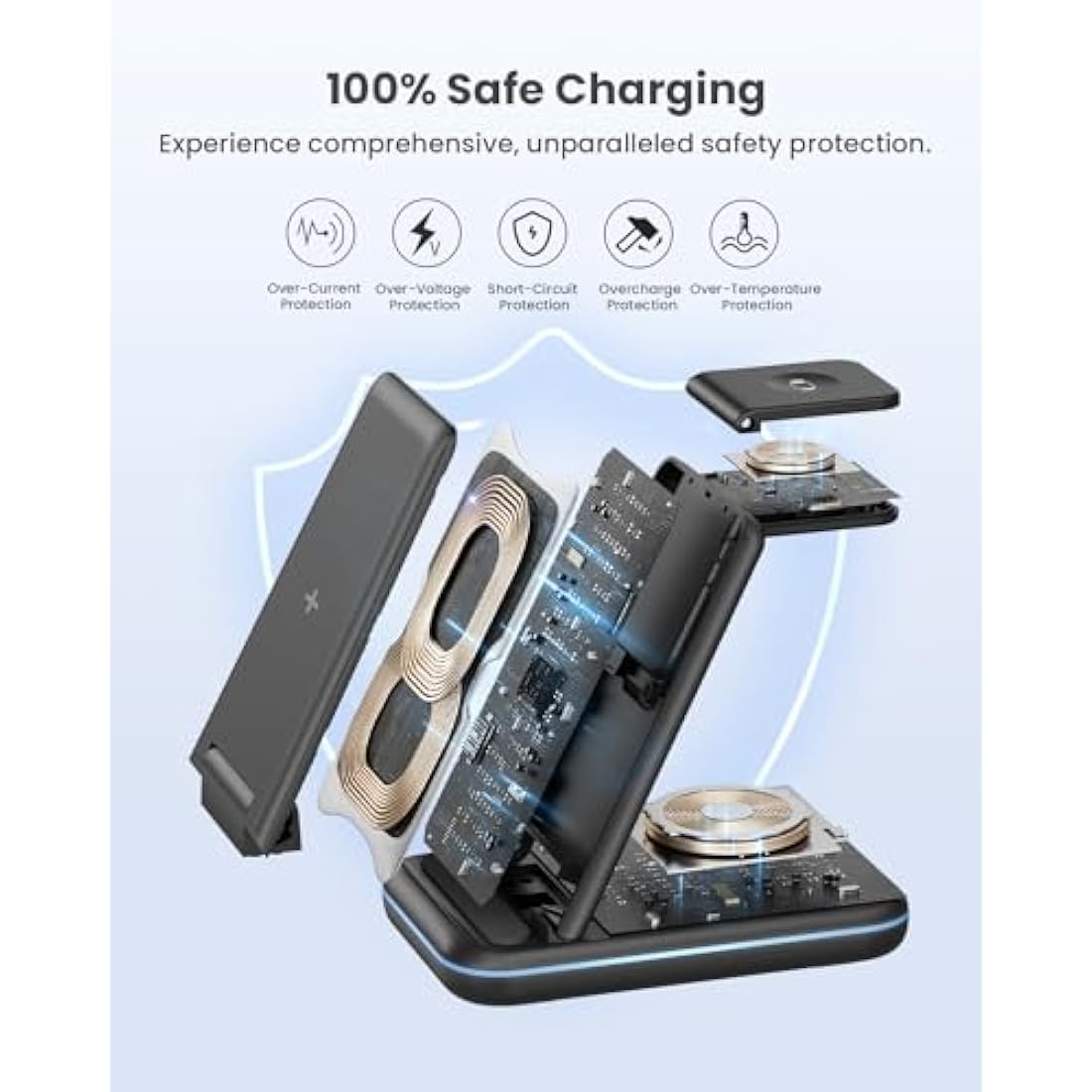 GEEKERA 3-in-1 Wireless Charging Station for iPhone & Apple Watch