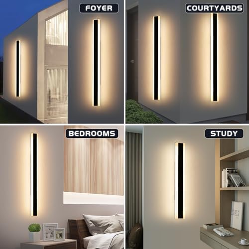 Mikeru 150cm Outdoor Wall Light – 48W IP65 Waterproof LED Sconce 2-Pack