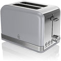 Swan Retro 2-Slice Toaster – 815W Grey Kitchen Toaster with 6 Levels