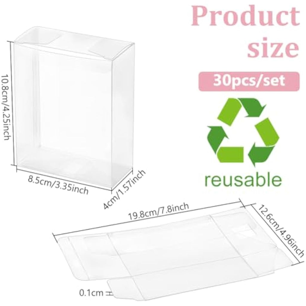 BENECREAT Clear PVC Wedding Favor Boxes - 30 Pack Transparent Gift Boxes