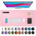Aothia Leather Desk Pad Protector | Non-Slip Waterproof Office Mat, Fairy Pink