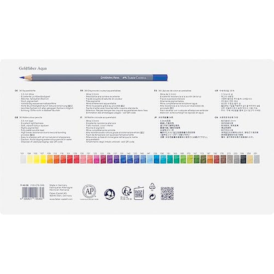 Faber-Castell Goldfaber Colour Pencils – Tin of 36 Professional Art Set