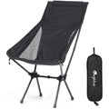 Lightweight Folding Camping Chair – 130kg Capacity, Black