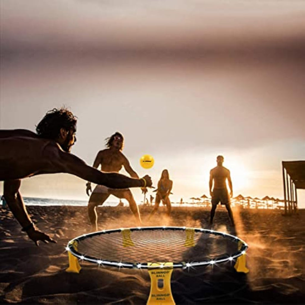 Mookis Blinngoball Roundnet Game Set – Outdoor Sports Kit with 3 Balls
