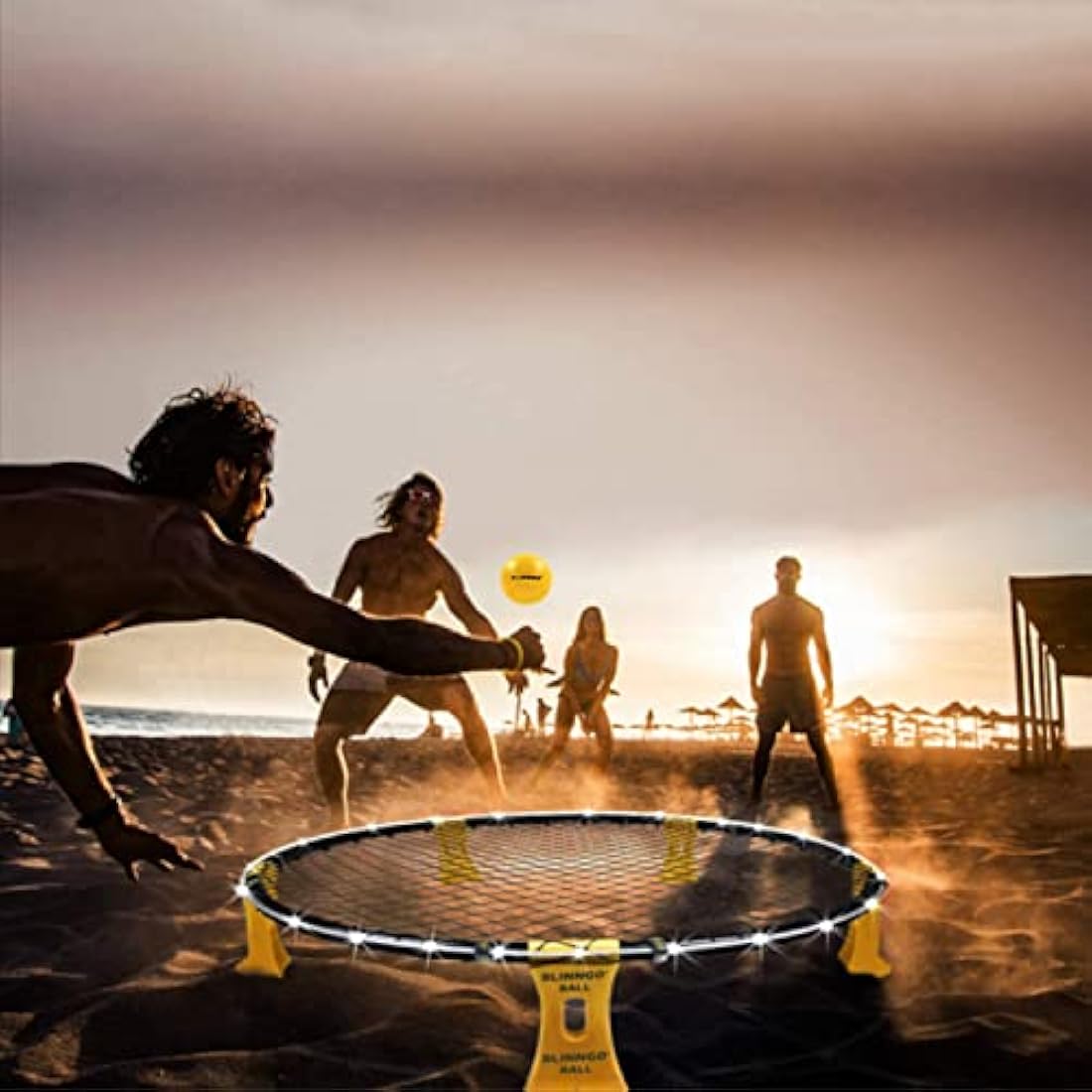 Mookis Blinngoball Roundnet Game Set – Outdoor Sports Kit with 3 Balls