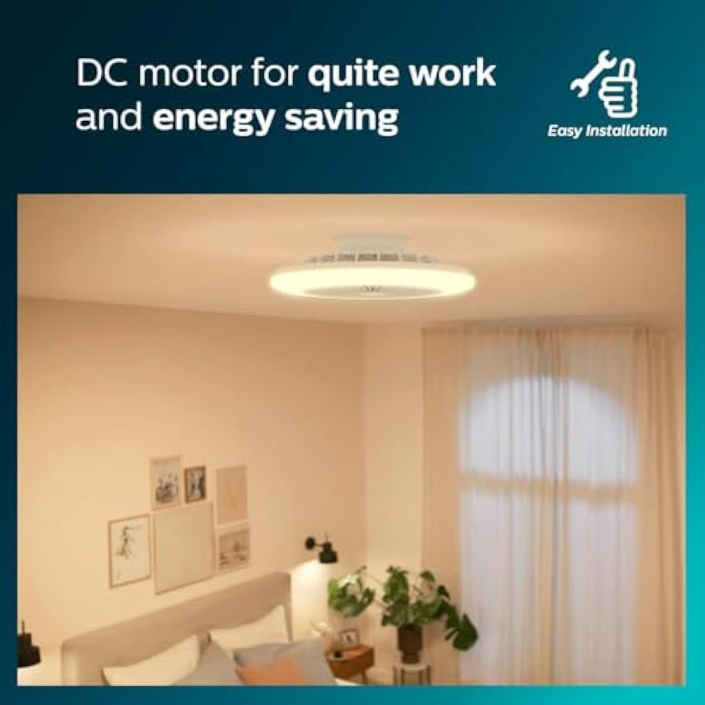 Philips LED Round Fan Light | 25W+60W Slim Ceiling Fan with Remote