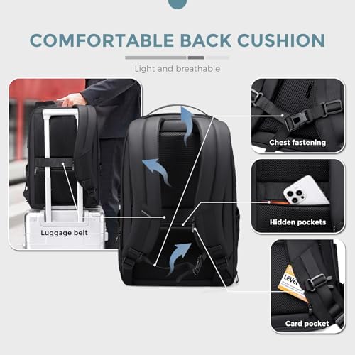 Jolof Store Expandable 17 Inch Laptop Backpack with USB Charging Port