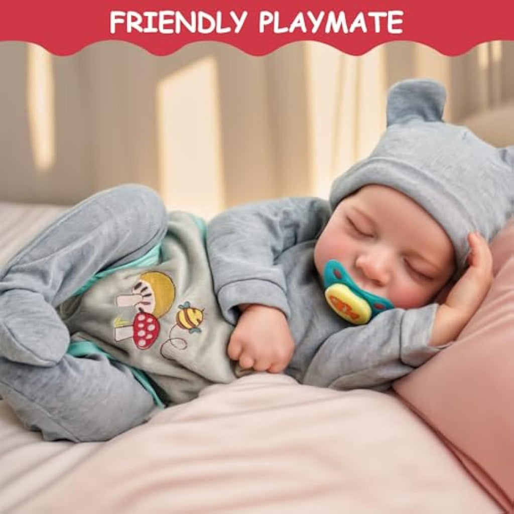 Babeside 17 Inch Reborn Baby Doll – Realistic Vinyl Sleeping Boy Doll