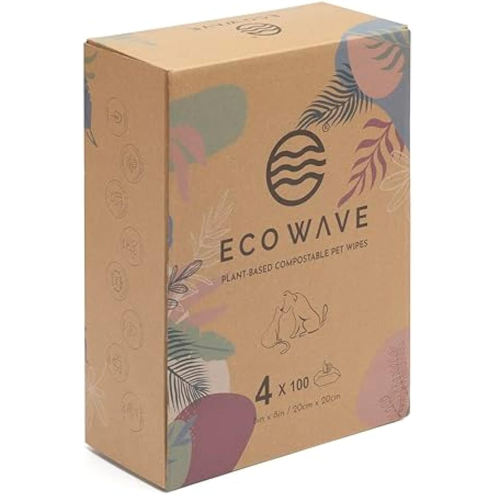 Eco Wave Compostable Pet Wipes – 400 Count Plant-Based Grooming Wipes