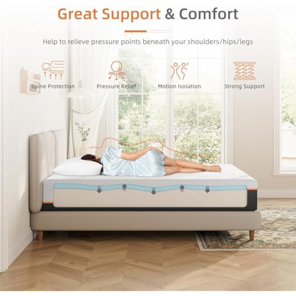 Vesgantti Single Mattress – 16cm Cooling Gel Memory Foam – 90x190cm