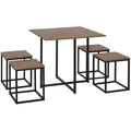 Jolof Store Industrial 5-Piece Dining Set – Space Saving Metal Table