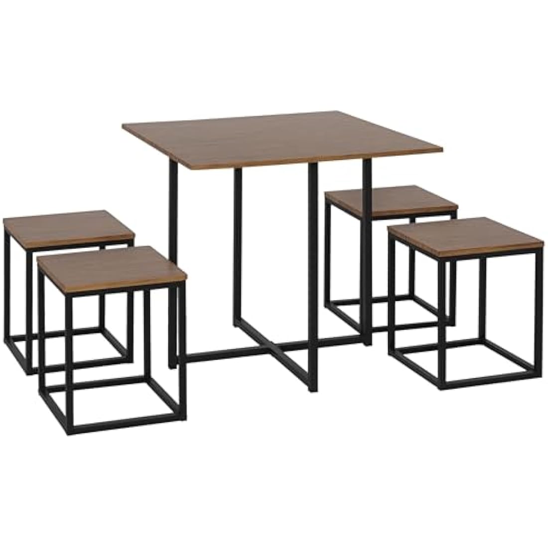 Jolof Store Industrial 5-Piece Dining Set – Space Saving Metal Table