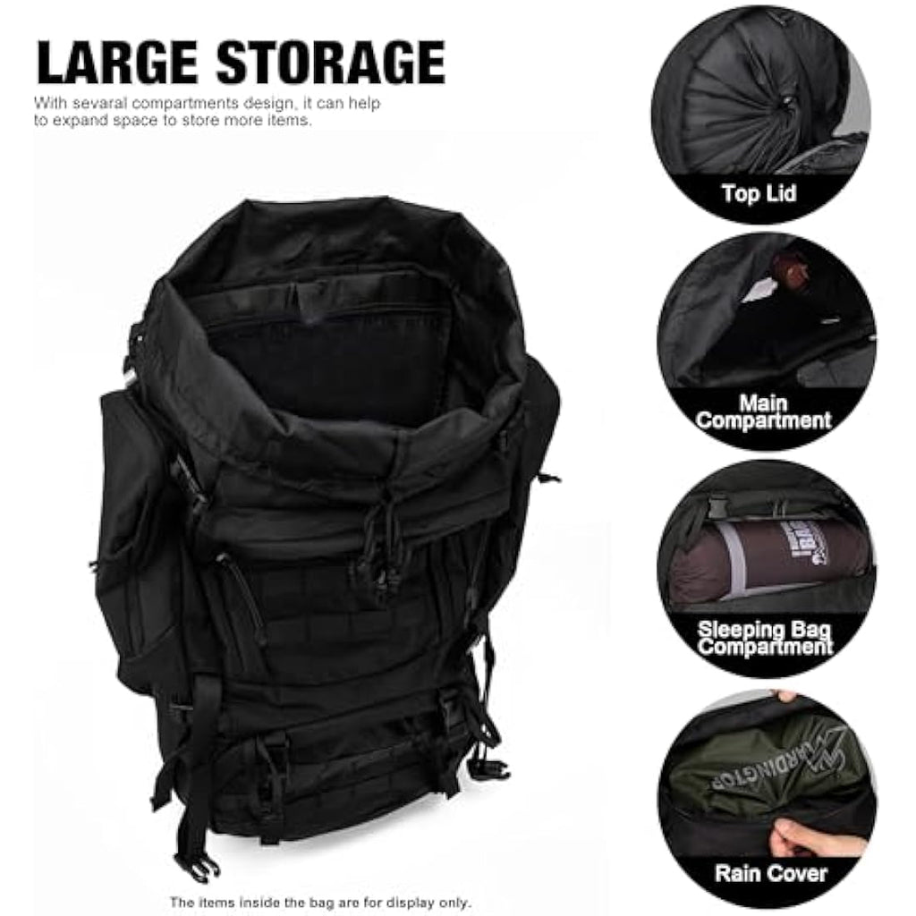 Mardingtop 60L Tactical Backpack | Military Hiking Rucksack with Rain Cover
