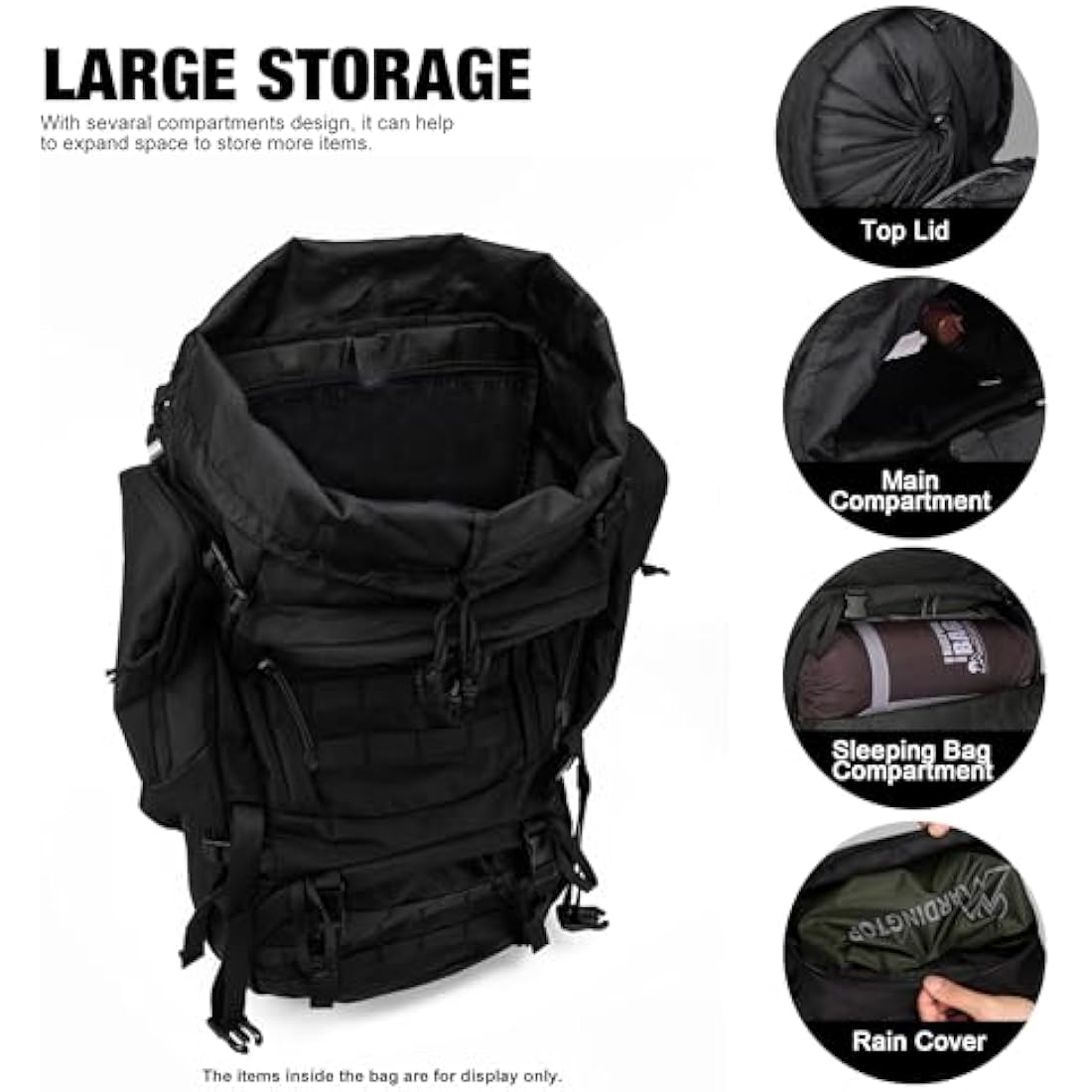 Mardingtop 60L Tactical Backpack | Military Hiking Rucksack with Rain Cover