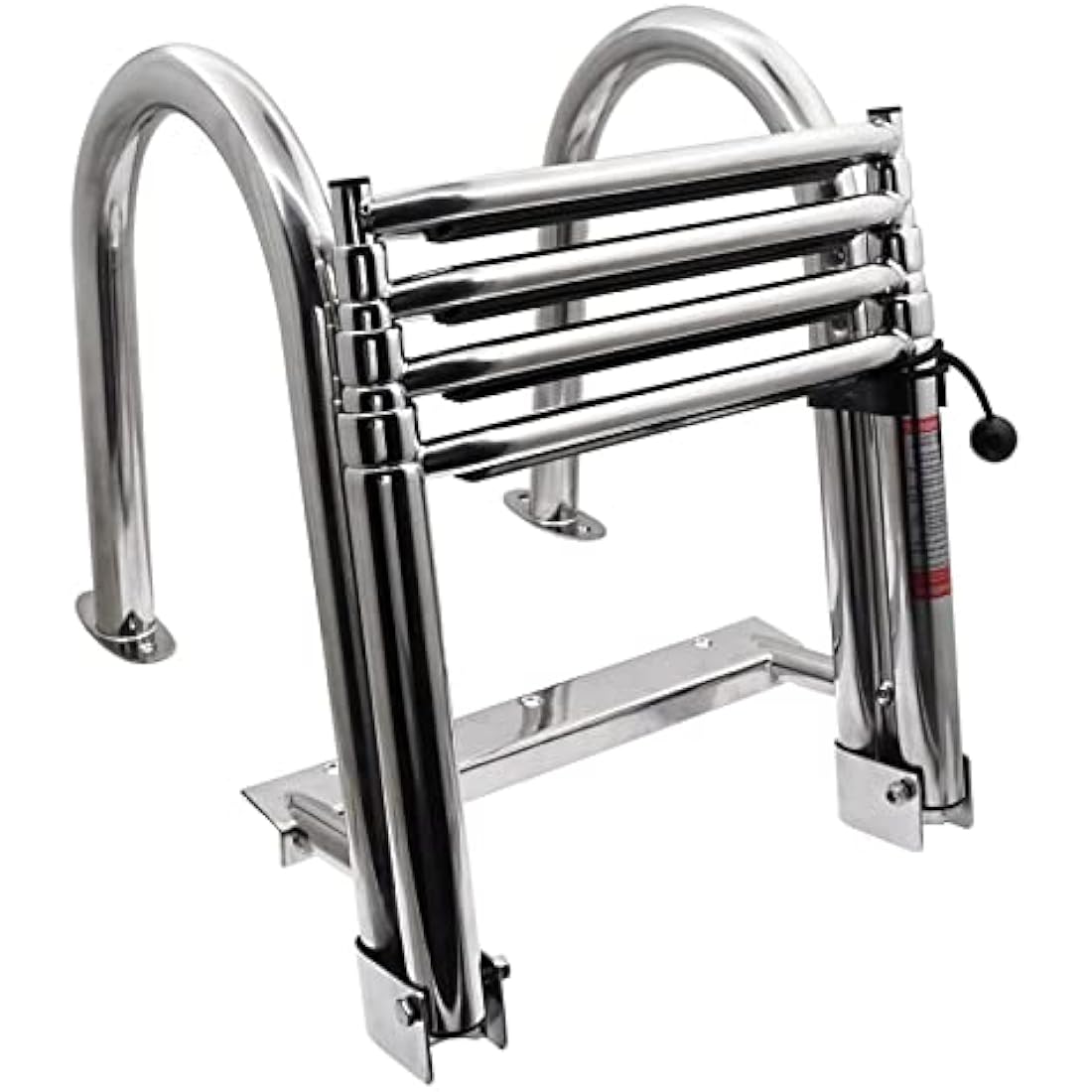 KAOLALI 4-Step Pontoon Boat Ladder | Stainless Steel Telescoping Swim Deck
