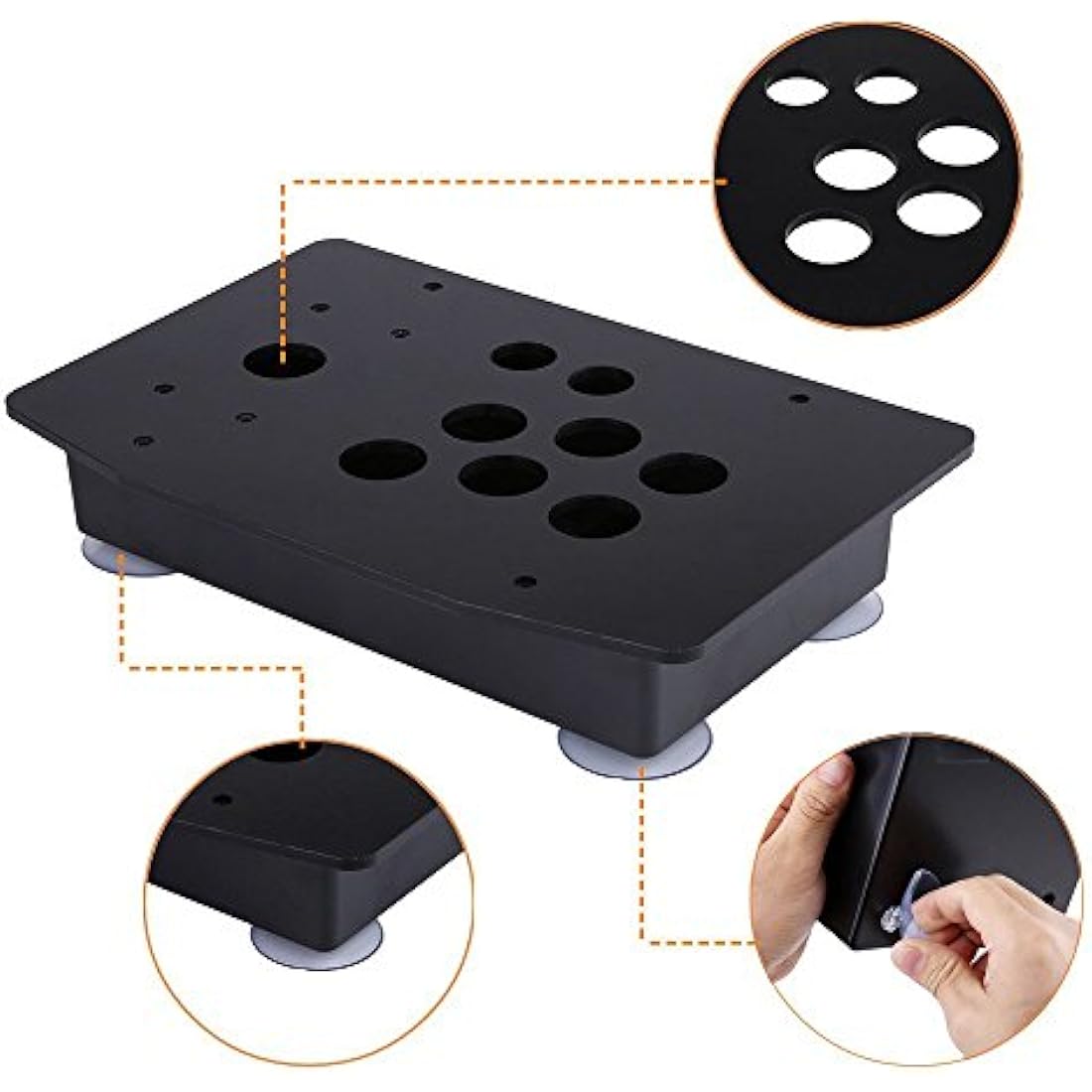 Jolof Store DIY Arcade Game Kit – Black Acrylic Panel Case Replacement