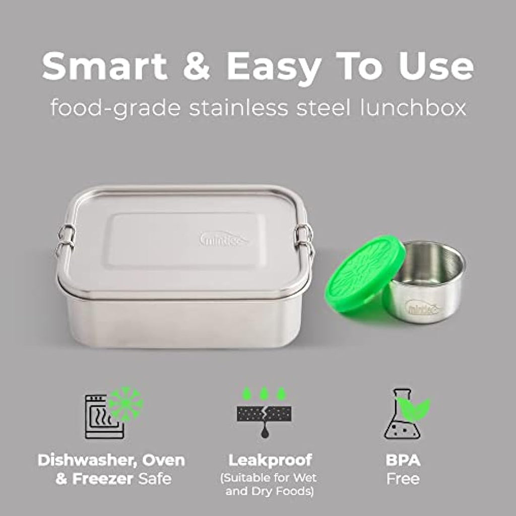 Mintie Stainless Steel Lunch Box Set – 4-Piece Leakproof Meal Prep Bundle