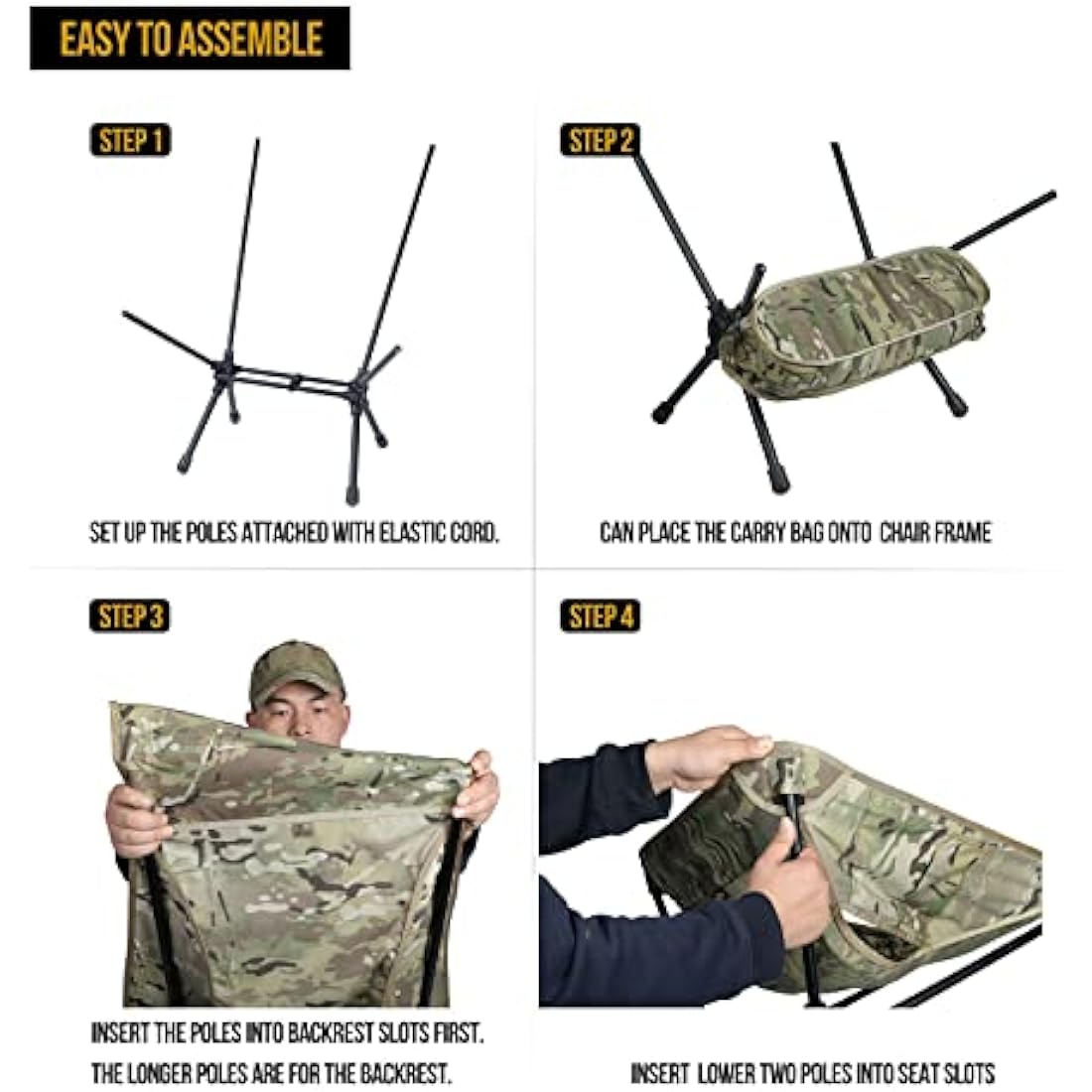 OneTigris Portable Camping Chair | 330lb Capacity Ultralight 7075 Aluminum