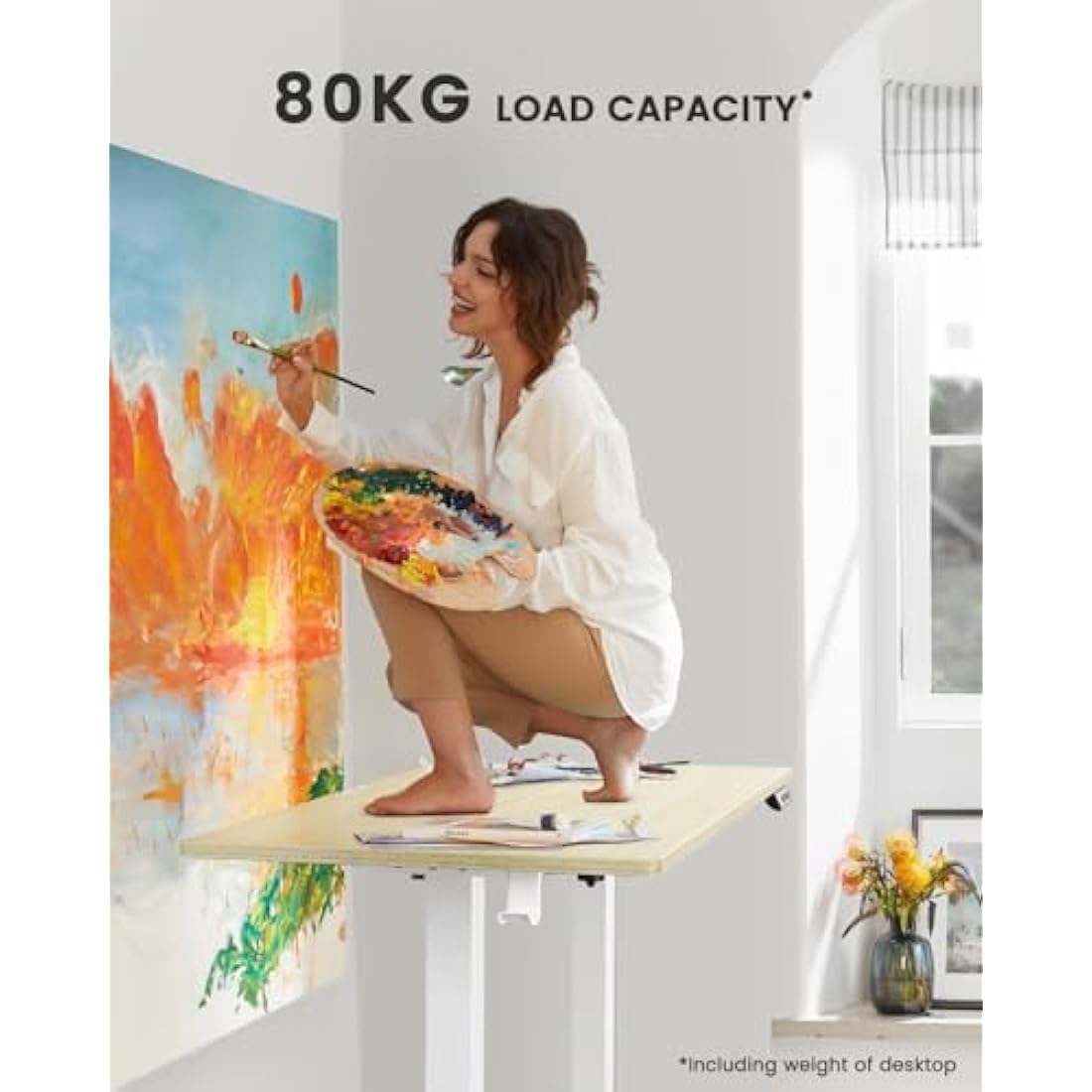ErGear Electric Standing Desk – 100x60cm Height Adjustable Sit Stand