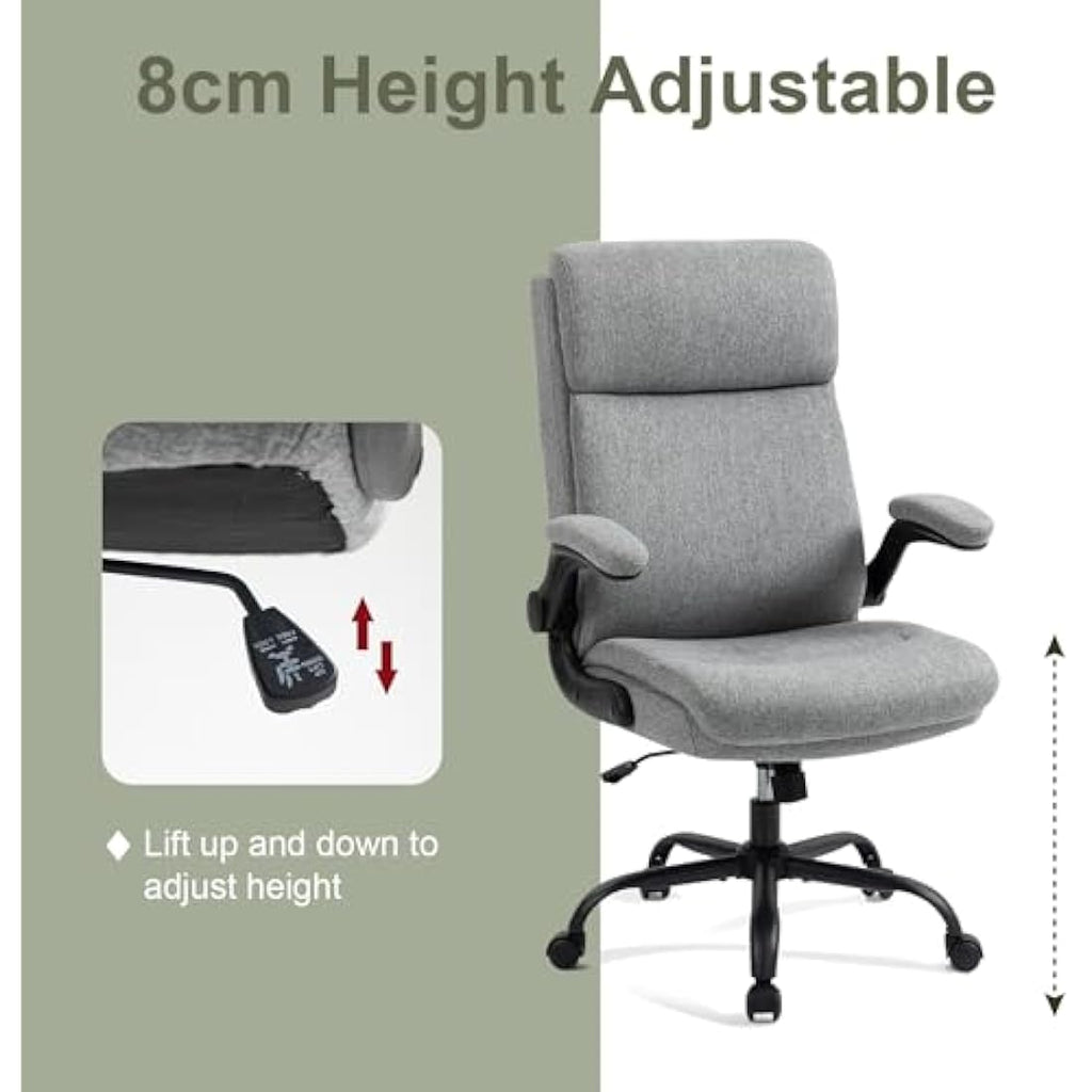CASTLOVE Ergonomic Office Chair – Fabric Desk Chair with Flip-Up Arms