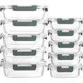 MCIRCO 10-Pack Glass Meal Prep Containers | Airtight Borosilicate Glass
