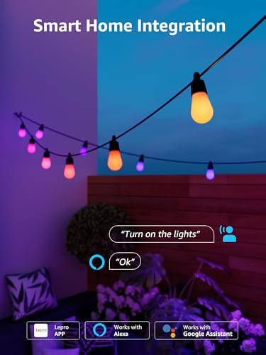Lepro ZB1 Smart Outdoor String Lights | 15m RGB & Warm White IP65
