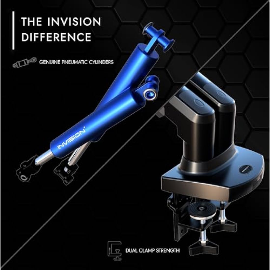 Invision MX400 Dual Monitor Arm – Ergonomic Desk Mount for 19-32" Screens