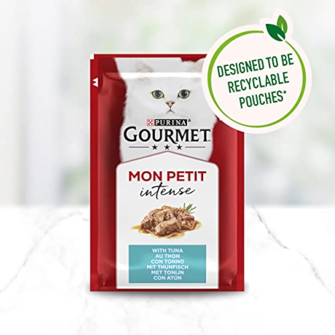 Gourmet Mon Petit Wet Cat Food - Tuna, Salmon & Trout - 48 x 50g Pouches