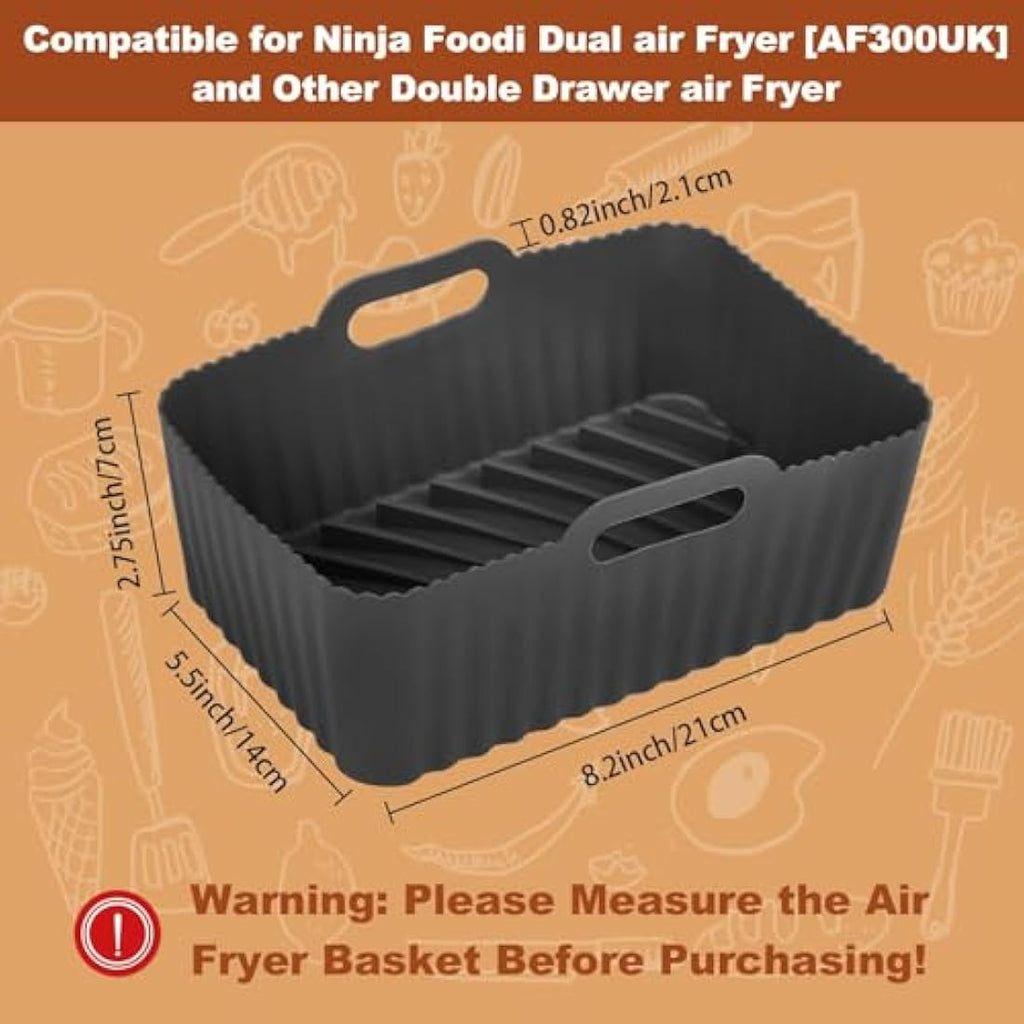 Reusable Silicone Air Fryer Liners for Ninja Dual AF300UK
