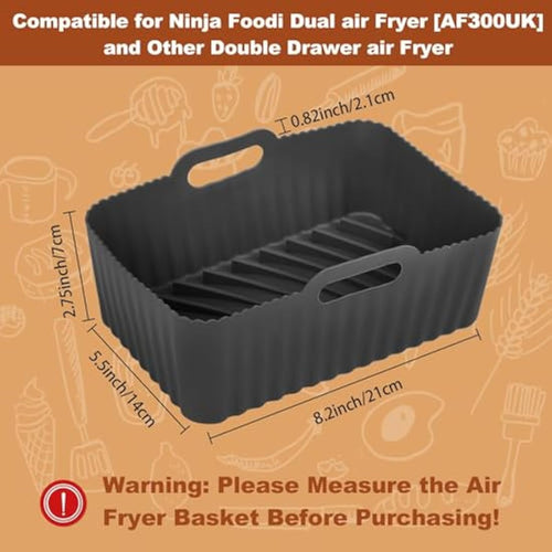 Reusable Silicone Air Fryer Liners for Ninja Dual AF300UK
