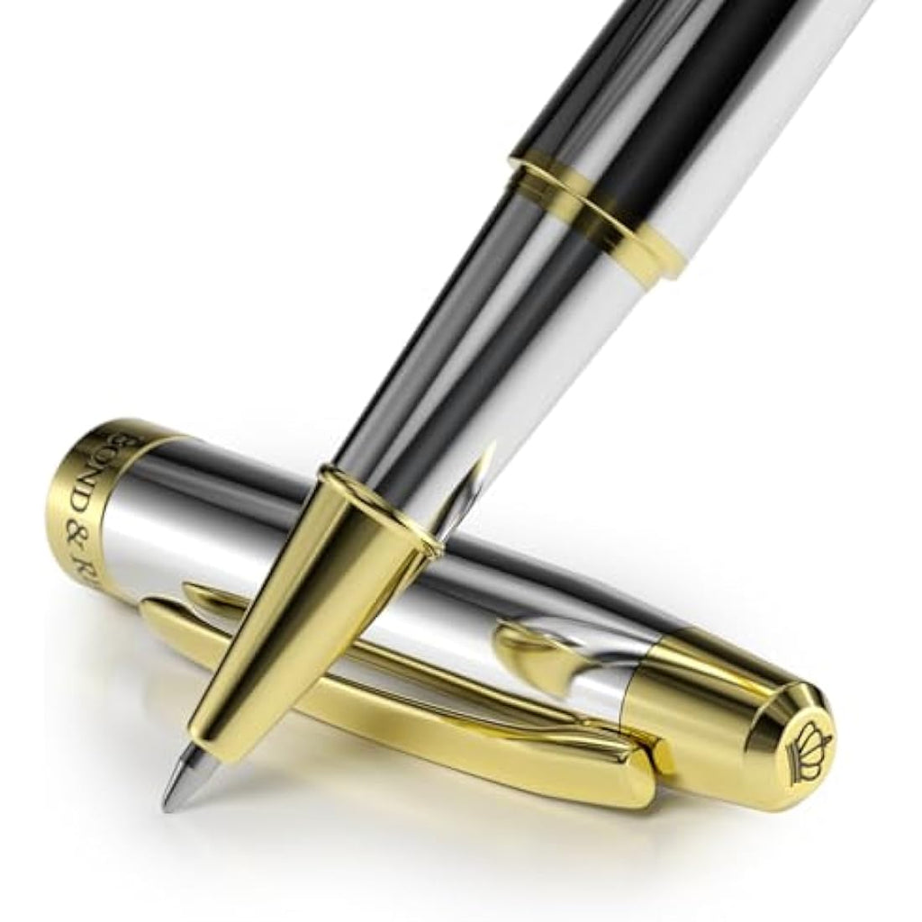 Bond & Regent Rollerball Pen – 24K Gold & Silver Chrome Luxury Gift