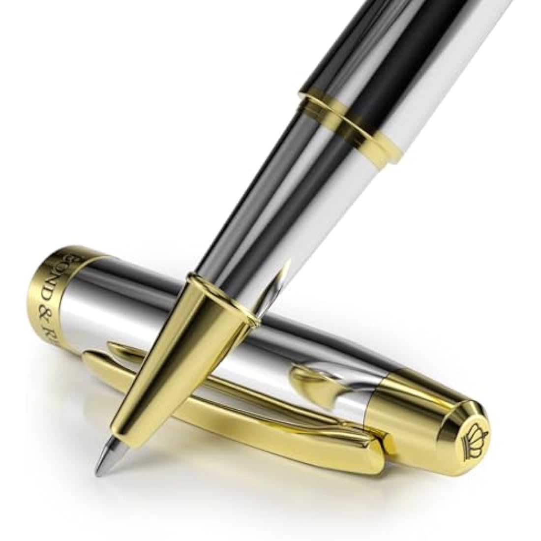 Bond & Regent Rollerball Pen – 24K Gold & Silver Chrome Luxury Gift