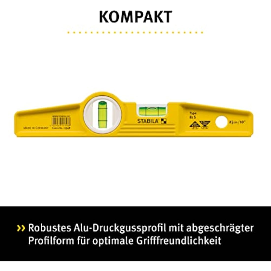 Stabila 81s Torpedo Spirit Level – 25cm Cast Aluminium Profile