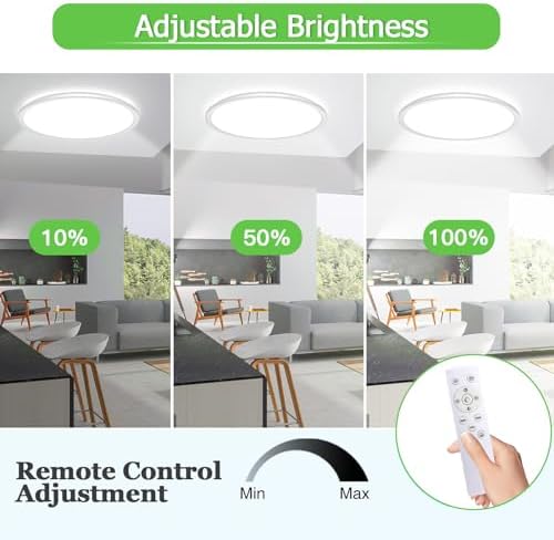 LQIKARL 2-Pack Dimmable LED Ceiling Light | 24W Ultra-Thin Flush Mount