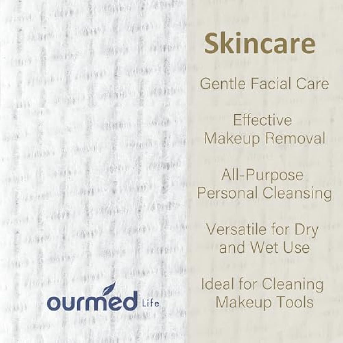 Ourmed Life Disposable Face Towels | Biodegradable XL Dry Wipes | 150 Count