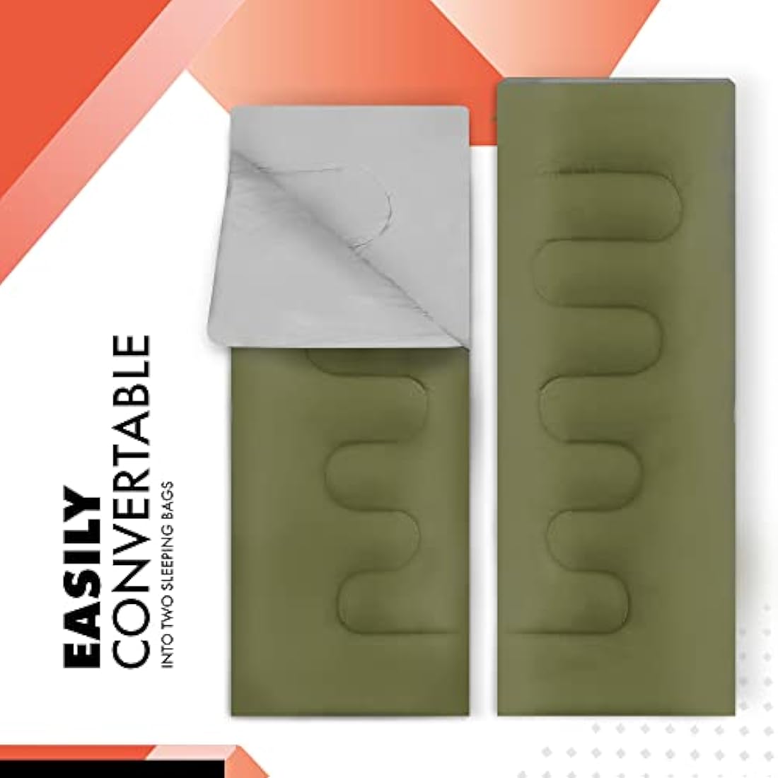 azark Double Sleeping Bag – 350GSM Waterproof Mummy Bag for Camping