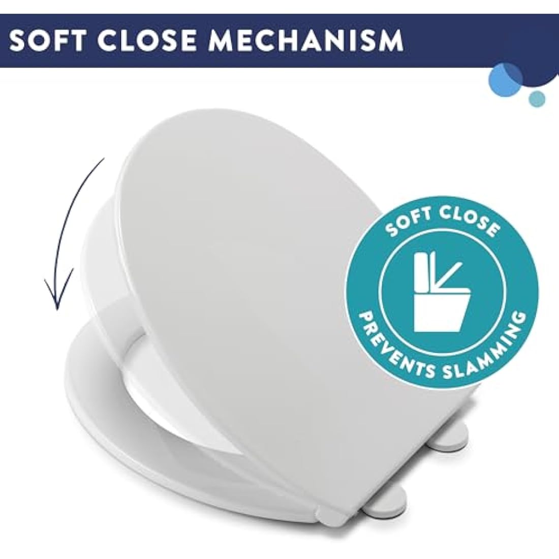 Croydex Capri Oval Toilet Seat – Soft Close & Quick Release White