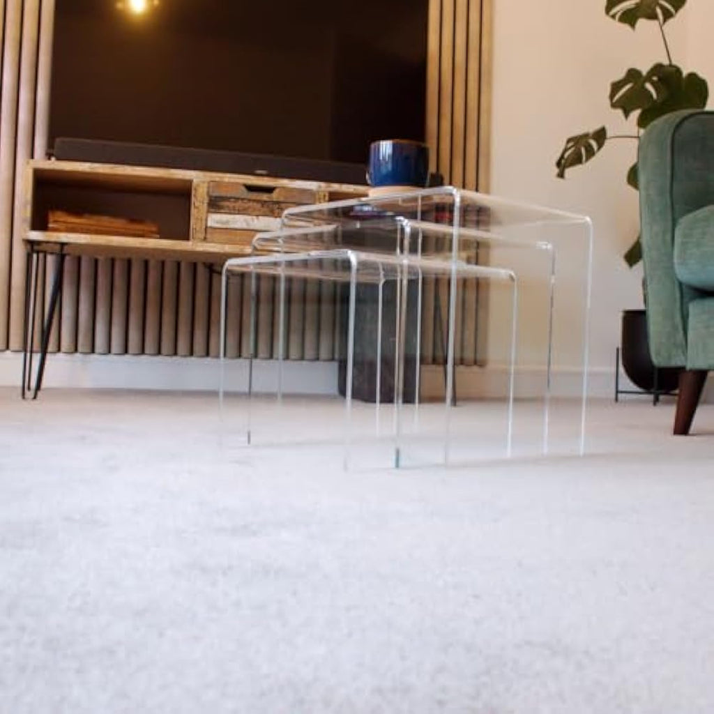 Acrylic Nest of Tables | 3-Piece Shatterproof Side Tables