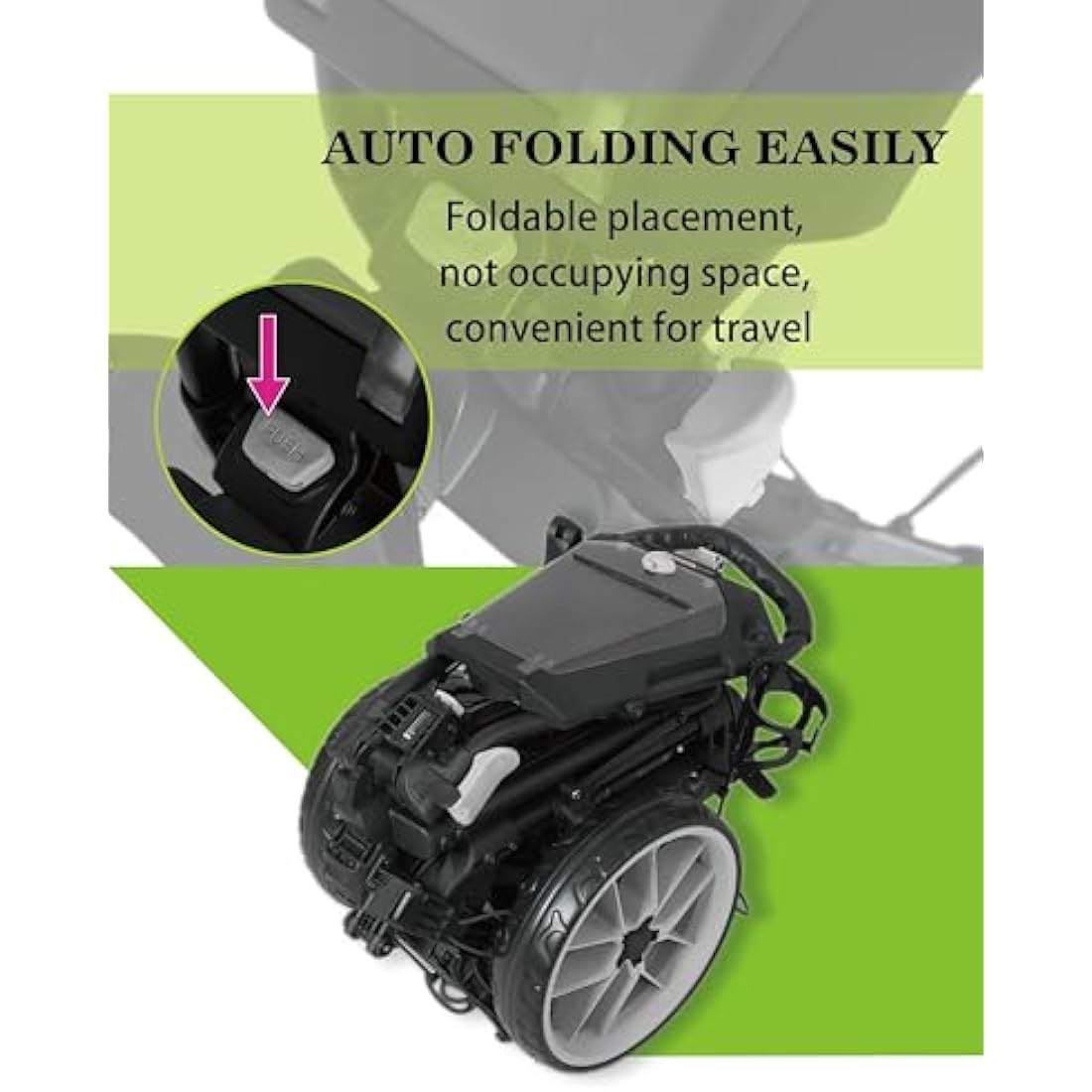 Newfly 3-Wheel Golf Push Cart – Lightweight Semi-Auto Folding Trolley
