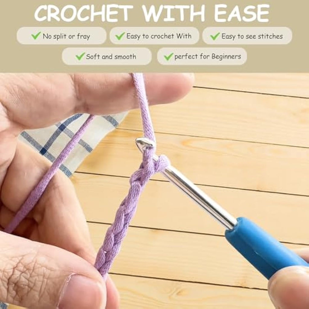 Jolof Store Chunky Cotton Yarn Kit – 12x50g Amigurumi Starter Set, Green