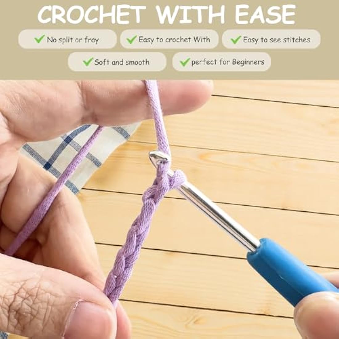 Jolof Store Chunky Cotton Yarn Kit – 12x50g Amigurumi Starter Set, Green