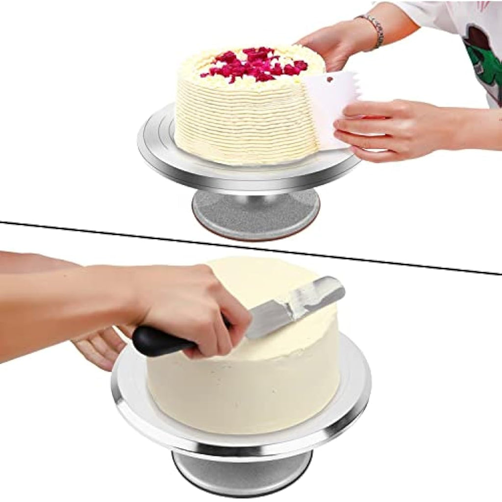 Jolof Store 12 Inch Aluminium Alloy Rotating Cake Turntable Stand