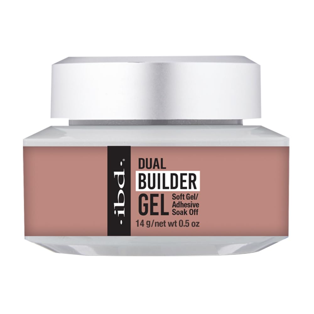 IBD Dual Builder Gel – Warm Nude UV/LED Soft Gel for Nail Extensions, 14g