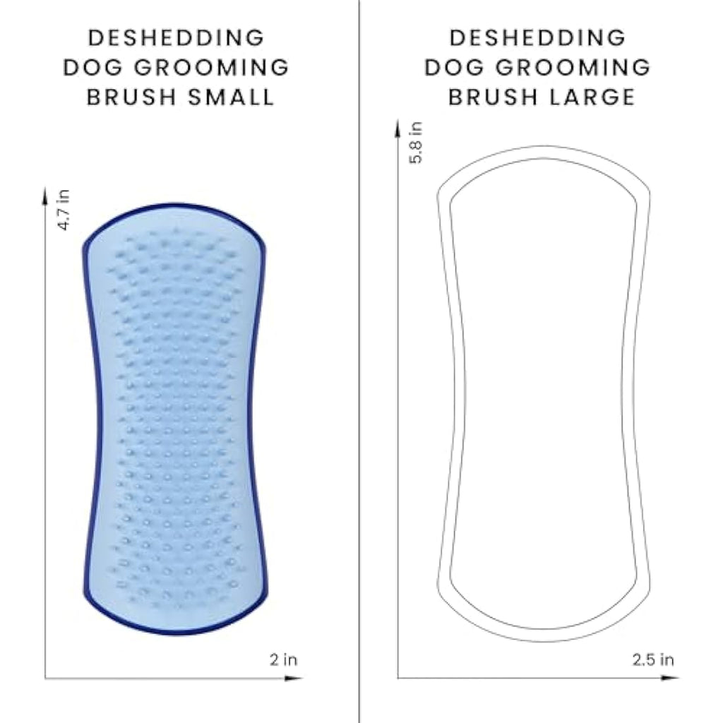 Pet Teezer De-Shedding Dog Grooming Brush for Small Breeds | Navy & Sky Blue