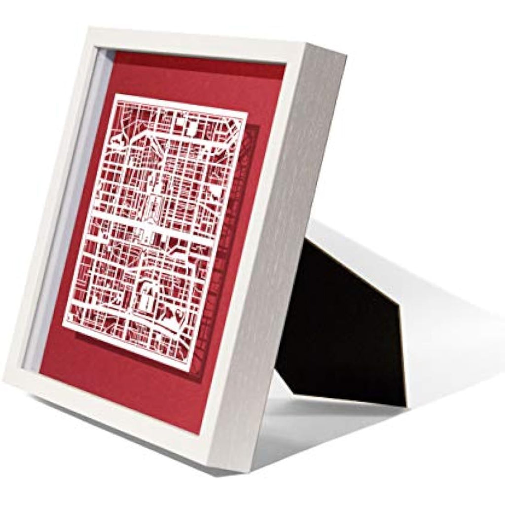 Beijing Paper Cut Map Wall Art | O3 Design Studio Framed 9x9 Decor