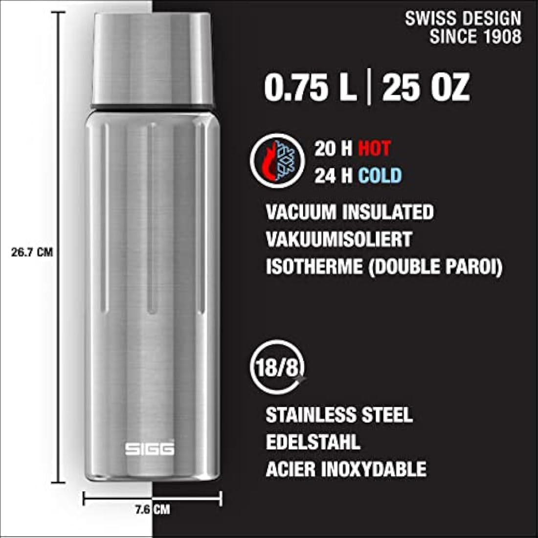 SIGG Gemstone IBT Insulated Stainless Steel Water Bottle – 0.5L-1.1L