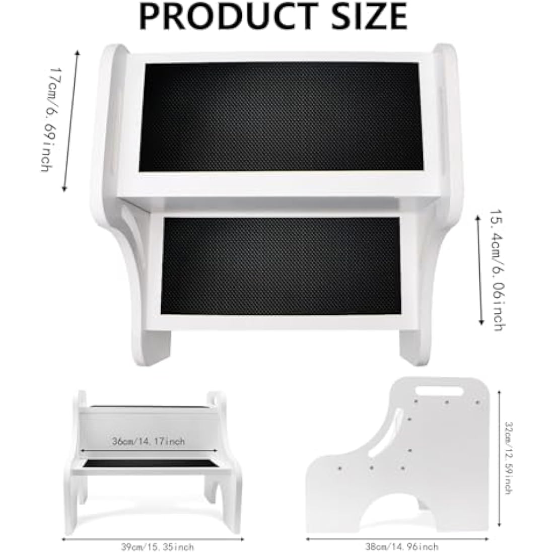 Merrynine Wooden 2 Step Stool for Kids – Non-Slip Toddler Stool for Bathroom