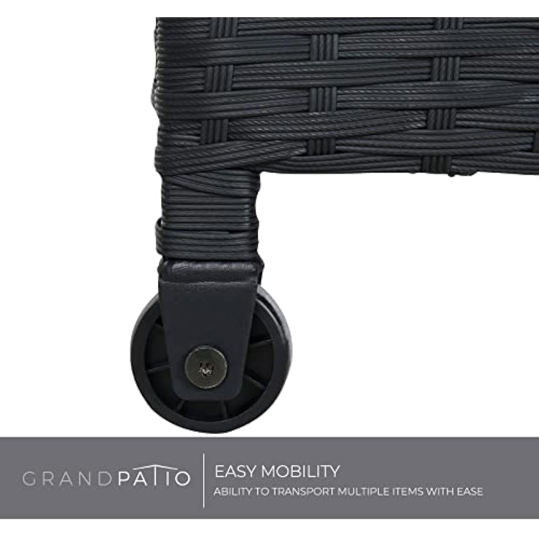 Grand patio 480L Outdoor Deck Box | Wicker Storage Bin with Wheels