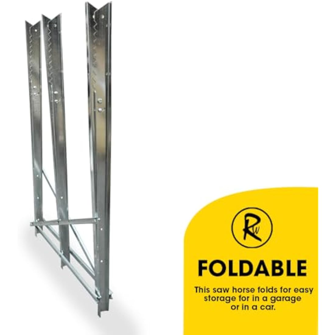 RocwooD Heavy Duty Metal Saw Horse – Foldable Steel Log Cutting Stand
